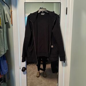 Carhartt Black Relaxed Fit Midweight Full-zip Sweatshirt Jacket